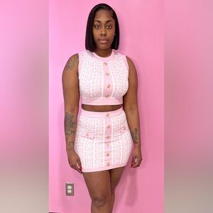 Stylish Rich Gal Patterned Skirt Set